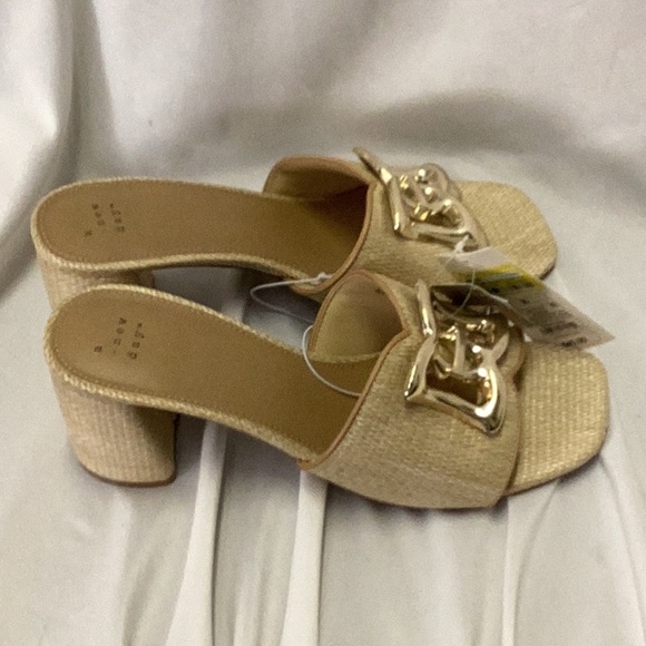 Arden Raffia Ornamented Block Heels with Memory Foam Insole - a new day - tan - Picture 5 of 7